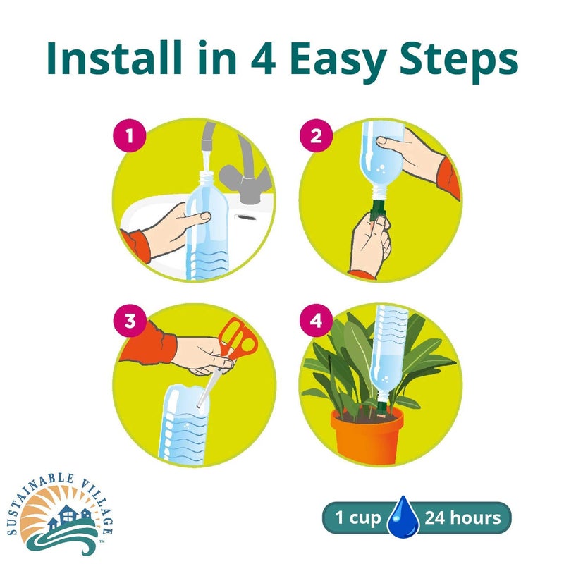 Blumat Plant Watering Device - Easy XL Self Watering Planter Insert for Indoor Plants - Bottle Adapter - Prevents Overwatering and Underwatering for Healthy Growth - 2 Pack - Image 3
